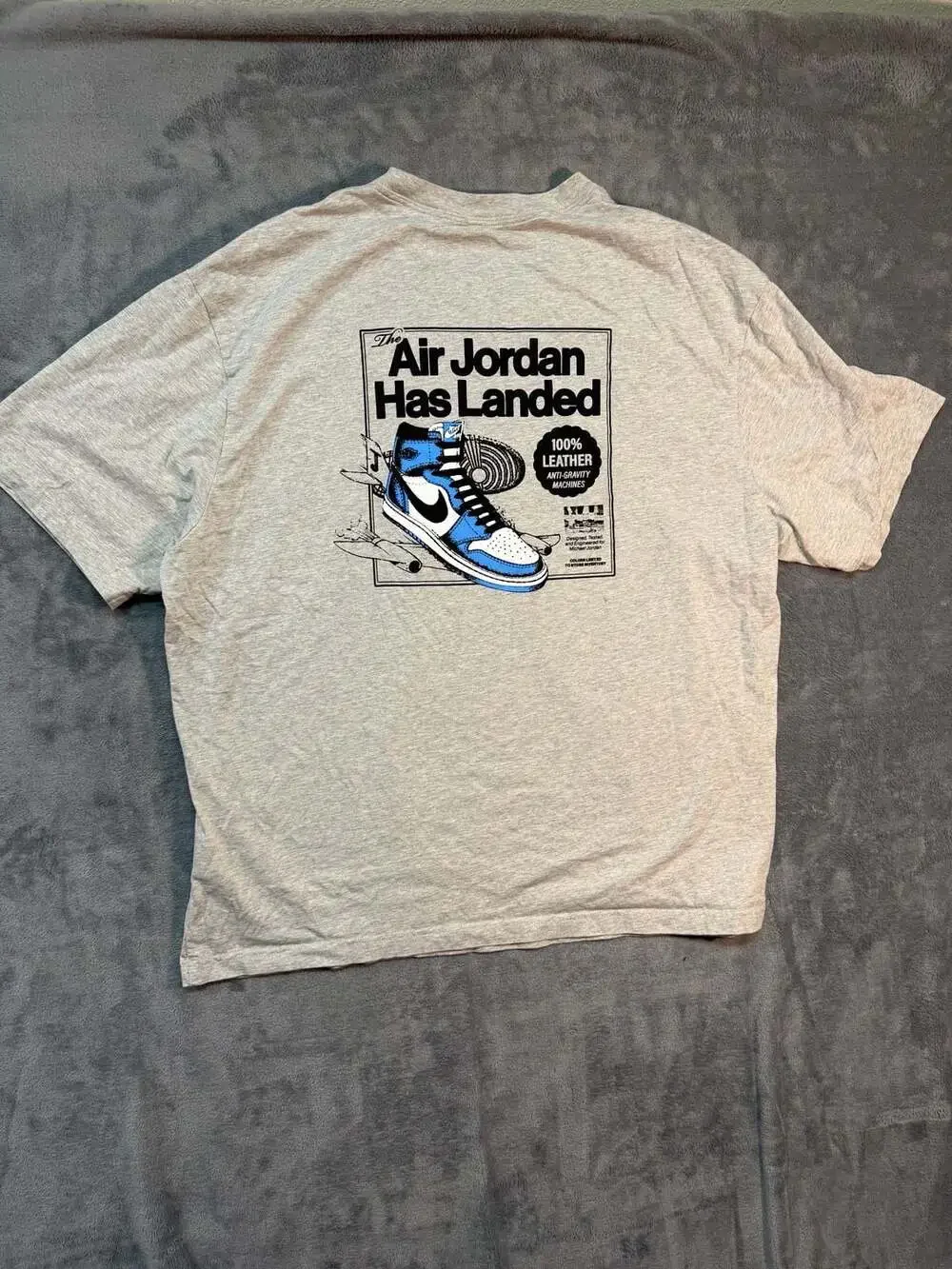 Jordan Air Jordan Has Landed Royal Blue 1 Graphic T-Shirt Gray XXL